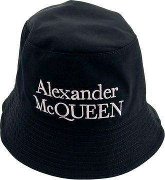 Alexander McQueen Cappello bucket con ricamo - Nero