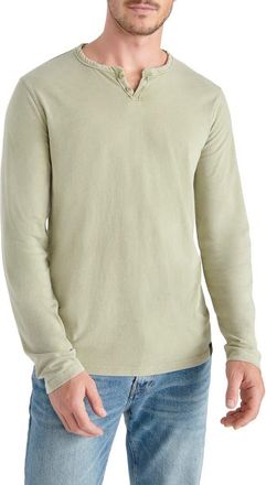 Lucky Brand Notch Neck Mineral Wash Long Sleeve T-Shirt in Loden Green at Nordstrom, Size Xx-Large