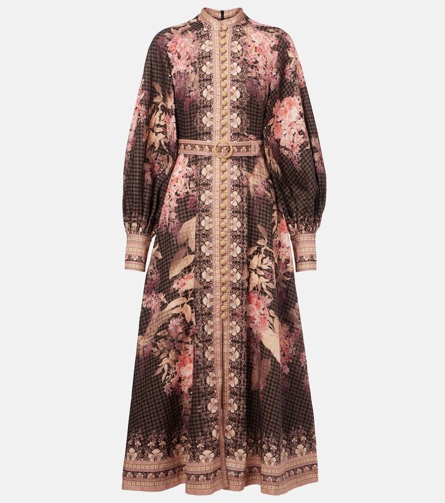 【Zimmermann】Illuminate Draped linen and cotton midi dress Illuminate Draped linen and cotton midi dress in black