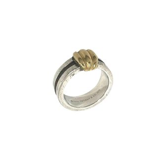 Tiffany & Co. Gold Silver Yellow Gold (18K) Silver 925 Band Ring (Pre-Owned)