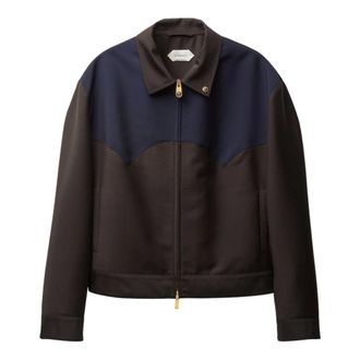 Versace Light Jackets, male, Brown, Size: M Mohair Wool Blouson