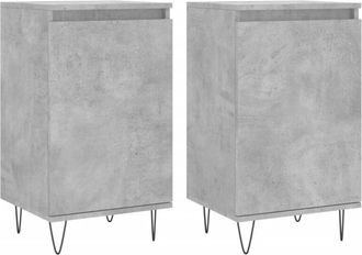 vidaXL Aparadores 2 uds madera de ingeniería gris hormigón 40x35x70 cm vidaXL