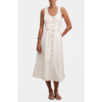 Ever New Priscilla Button Down Midi Dress in Porcelain at Nordstrom, Size 14