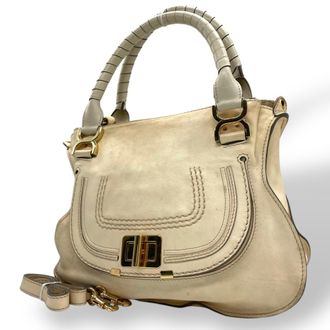 Chlo&eacute; Ivory Leather Shoulder Bag Tote Bag (Pre-Owned)