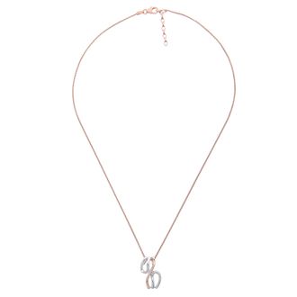 Orphelia Sally WoMens 925 Sterling Silver Chain with Pendant - Silver/Rose ZH-7230 - Silver & Rose Gold - One Size