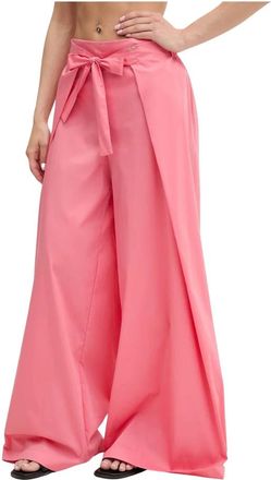 Liu Jo Wijde broek - Dames - Wijde Broeken - Roze - XS - Katoen - Broeken