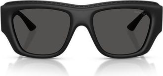 Jimmy Choo London 54mm Rectangular Sunglasses in Matte Black /Dark Grey at Nordstrom