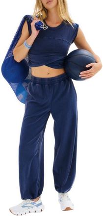 Free People FP Movement Hot Shot Crossover T-Shirt & Joggers Set in Midnight Navy at Nordstrom, Size X-Large