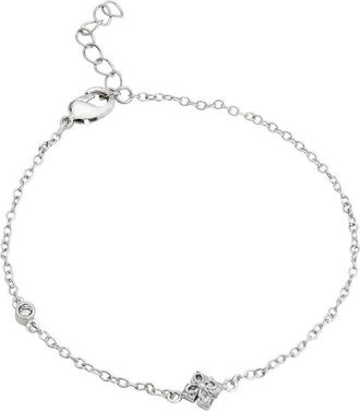 Savvy Cie Jewels Silver Cz Station Bracelet Bracelet