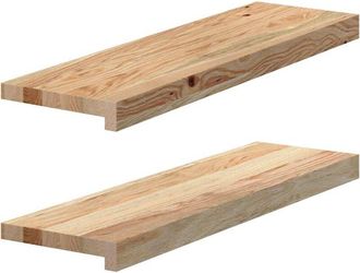 vidaXL Vidaxl - Alf&eacute;izares De Ventana 2 Uds Madera Maciza Roble Sin Tratar