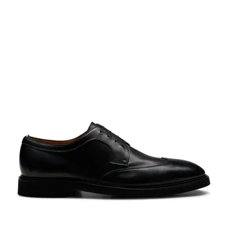 HUGO BOSS Mens Jerrard Derby Shoes in Black Leather - Size UK 12