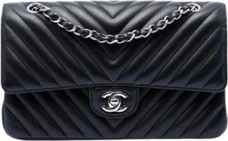 Chanel Pre-owned Classic Double Flap Shoulder Bag - Dames - Vintage Schoudertas - Zwart - ONE Size - Leer - Vintage