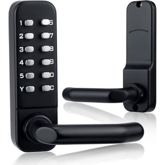 Elle Cerradura Mec&aacute;nica Sin Llave Para Puerta Principal - Teclado Impermeable De 12 Botones - Acero Inoxidable - Grosor De La Puerta: De 35 A 65 Mm