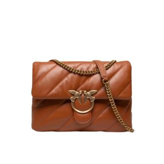 Pinko Big Love Bag Puff Maxi Quilt - Dames - Schoudertassen - Bruin - ONE Size - Leer - Tassen