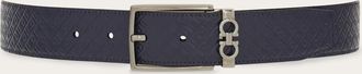 Ferragamo Uomo Cintura reversibile e regolabile Gancini Blu