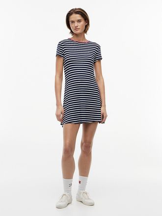 Tommy Hilfiger Womens Tommy Jeans Fit & Flare Mini Dress - Navy Blue Stripe - XL
