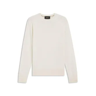 BOSS Silk sweater with jacquard pattern