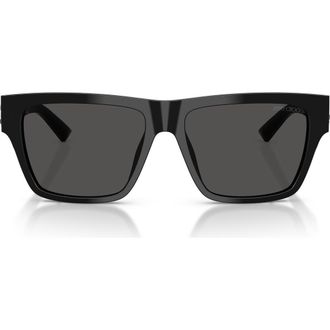 Jimmy Choo London 54mm Rectangular Sunglasses in Black /Dark Gray at Nordstrom