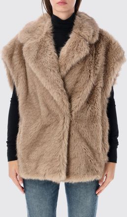 Stand Studio Gilet corto in pelliccia sintetica con collo a scialle