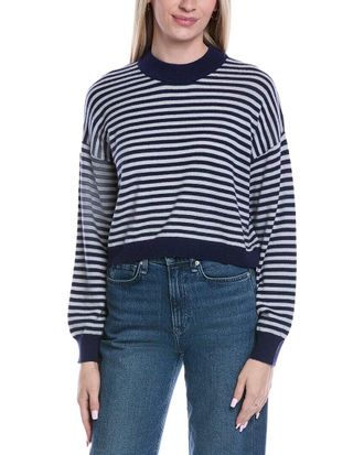 Brodie Stitchy Stripe Wool & Cashmere-Blend Sweater