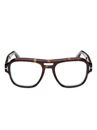 Tom Ford Eyewear tortoiseshell pilot-frame glasses - men - Acetate - 54 - Brown