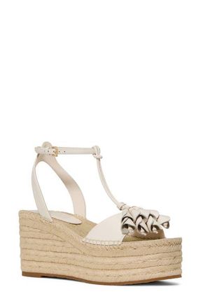 Kate Spade New York ankle strap espadrille platform wedge sandal in Cream. at Nordstrom, Size 8.5