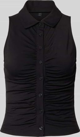 Guess Slim Fit Top aus Lyocell-Mix Modell Robyn in Black, Gr&ouml;&szlig;e XL