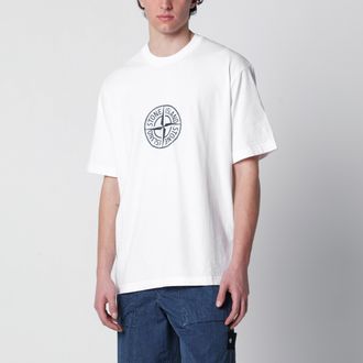 Stone Island All Around Compass T-shirt in white jersey