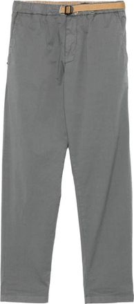 White Sand Slim Grijs Katoenen Chino Broek - Heren - Slim Fit Broeken - Grijs - L - Katoen - Broeken