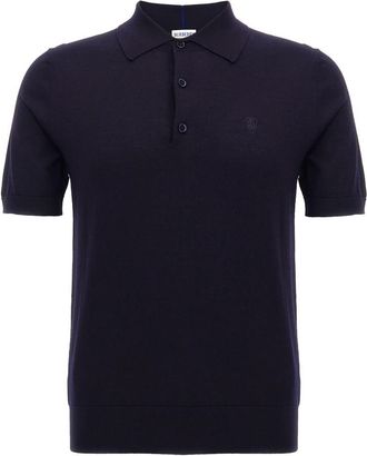 Burberry Wollen poloshirt - Heren - Polos - Blauw - S - Wol - Tops