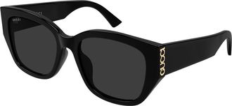 Gucci GG2043SA Asian Fit 001 Womens Sunglasses Black Size 55