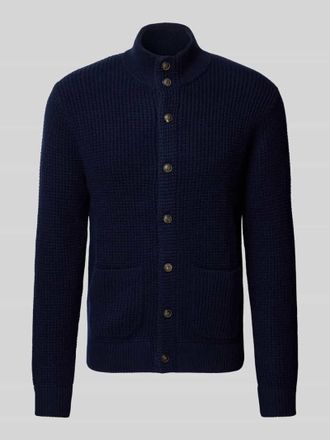 Polo Ralph Lauren Strickjacke aus Woll-Mix mit aufgesetzten Taschen in Marine, Gr&ouml;&szlig;e XL