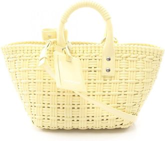 Balenciaga Yellow Leather Basket Handbag Tote Bag (Pre-Owned)