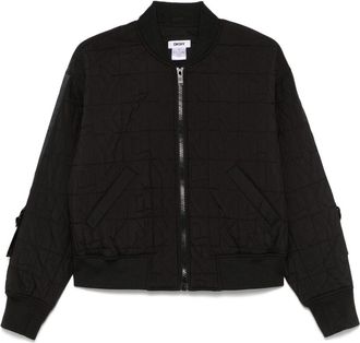 DKNY Bomber trapuntato decorato con logo - Nero
