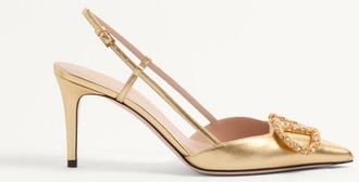 Valentino Garavani VLogo Signature Slingback Pump In Laminated Nappa Leather 80Mm Wo