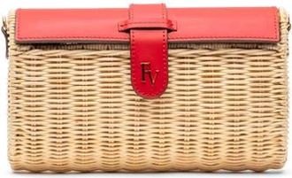 Frances Valentine Betsy Wicker Basket Crossbody Bag in Toast/Red at Nordstrom Rack