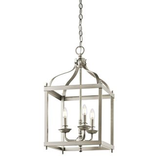 Loops 3 Bulb Ceiling Pendant Light Fitting Brushed Nickel LED E14 60W Bulb in Metallics