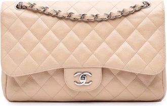 Chanel Borsa a spalla Jumbo Double Flap in pelle Caviar 2012 - Marrone