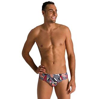 Arena Herren Bañador Slip Crazy Sushi Brief Schwimm-Slips, Schwarz/Mehrfarbig, 60