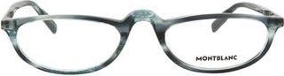 Montblanc 53mm Square Optical Glasses in Blue Ruthenium Transparent at Nordstrom Rack