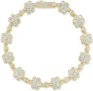 Glaze Jewelry Flower Tennis Bracelet in Gold at Nordstrom Rack