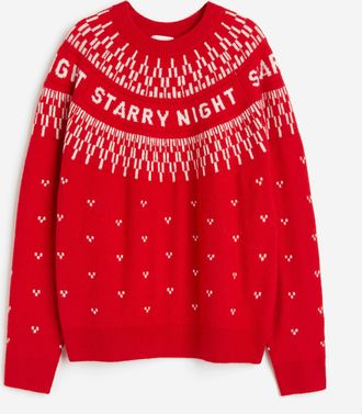 H&M Pullover in Jacquardstrick - Red