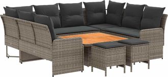 vidaXL Juegos De Muebles 8 Uds. Gris Y Gris Oscuro Rat&aacute;n Sint&eacute;tico Vidaxl