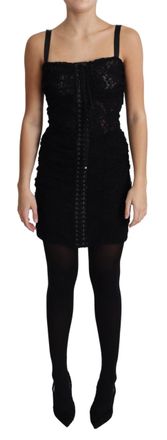Dolce & Gabbana Womens Lace Mini Dress Corset Style - Black Nylon - Size EU 38 (Womens)