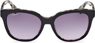 Max Mara 54mm Gradient Geometric Sunglasses in Black/Other /Gradient Smoke at Nordstrom Rack