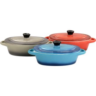 Crock-pot Wexford 3 Piece 6.7oz Stoneware Mini Oval Casserole Set in Blue at Nordstrom
