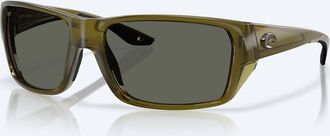 Costa Mens Tailfin Polarized Glass Lenses Sunglasses In Seagrass Gray