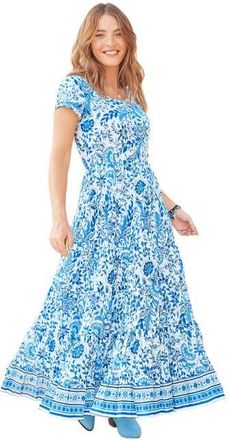 Joe Browns Cotton Maxi Dress in Indigo Bloom at Nordstrom, Size 16