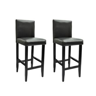 vidaXL Vidaxl - Taburetes De Cocina 2 Unidades Cuero Sint&eacute;tico Negro
