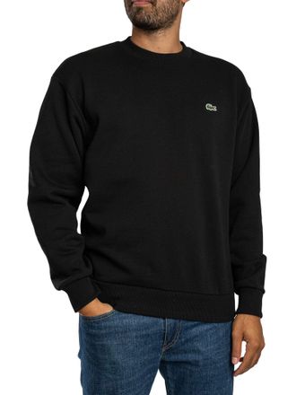 Lacoste Katoenen Fleece Sweatshirt, Zwart